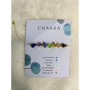 7 Chakra Crystal Chip Bracelet Natural Gemstone Healing Reiki Yoga Gold Beads